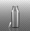 Empty and open transparent glass bottle realistic vector illustration isolated.