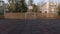 Empty outdoor mini football and basketball court