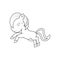 Empty outline silhouette of a cute cartoon horse. Isolated outline for colorings