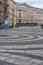 Empty Palace Square in the center of St. Petersburg city during the coronavirus epidemic. Self-isolation of the population