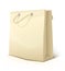 Empty paper shopping bag with handles isolated