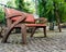 An empty park bench during lock down in India