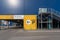 Empty Parking without cars and people at the Mega IKEA hypermarket due to the quarantine of the covid19 virus epidemic with a del