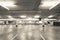 Empty parking garage underground interior in apartment or in su