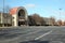 Empty parking lot at a mall.