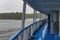 Empty passenger deck of a river cruise ship