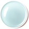 Empty pastel blue plate on white background