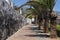 Empty pathway connecting the small town of Alcala to the harbor and hotels, in Tenerife, Canary Islands, Spain