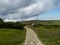 Almost empty paved mountain trail. Karkonosze National Park.