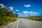 Empty paved road through Cambodia