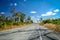 Empty paved road through Cambodia