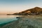 Empty pebble beach near Budva town in Montenegro