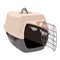 Empty pet carrier for animals transportation with open door for medium size dogs. Vector illustration