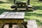 Empty picnic table in a tranquil park