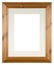 Empty picture frame isolated on white, knotty pine