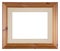 Empty picture frame isolated on white, knotty pine