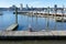 Empty Pier at the 79th Street Boat Basin on the Upper West Side of New York City along the Hudson River