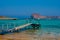 Empty pier in Balos Lagoon on Crete, Greece