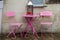 Empty pink table