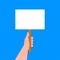 Empty placard hand  great design for any purposes. Background vector illustration. Web design