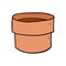 Empty plant pot cartoon vector and illustration, hand drawn style, isolated on white background.