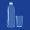 Empty Plastic Bottle and Glass Flat Icon
