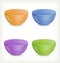 Empty plastic bowls