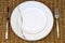 Empty Plate, Fork and Knife