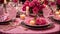 Empty plates, glasses, celebration arrangement party romantic holiday luxury spring decoration