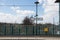 Empty platform with metro light railway station name sign