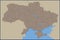 Empty Political Map of Ukraine