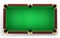 Empty pool table vector realistic detailed colorful illustration. Pool table background for design of a billiard club or