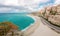 Empty public beach in Tropea, Italy - Calabria