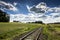 Empty Rail Track with Blue Sky