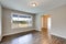 Empty rambler home interior with grey walls paint color