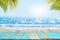 Empty ready for your product display montage. summer vacation background concept
