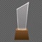 Empty realistic glass trophy awards vector statue.