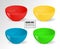 Empty realistic vector food bowls. Ceramic kitchen dishware set. Bowl for food, ceramic dishware empty collection