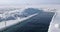 Empty rectangular ice hole in Vladivostok