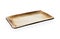 Empty rectangular plate, Brown ceramics plate, Bakery plate isolated on white background with clipping path, Side view