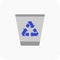 Empty recycle bin icon. Trash can. Deleted files. Dustbin.