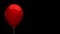 Empty Red Balloon With Light Reflections - Isolated On Black Background