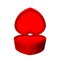 Empty Red Jewelry Box In Shape Of Heart Vector
