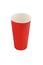 Empty red soda beverage paper cup