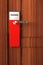 Empty Red tag on door handle