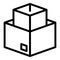 Empty relocation box icon outline vector. Move home