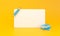 Empty reminder pop up with pencil and books icon on yellow background