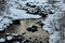 Empty riverbed in winter