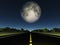 Empty road and moon