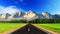 Empty road on mountain background